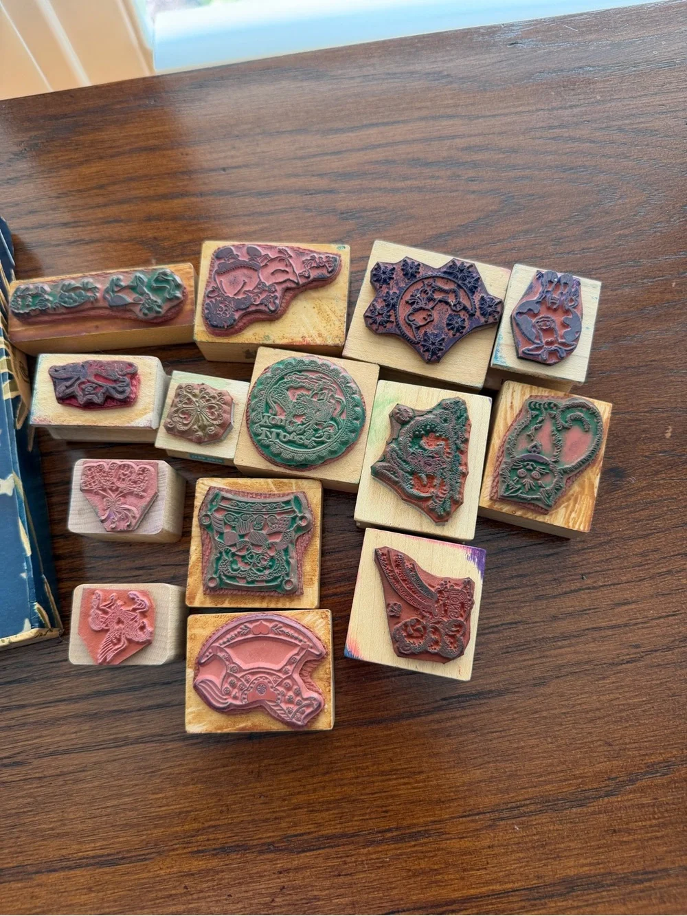Vintage Craft Rubber Stamp Lot of 14 Wood Block